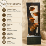 Modern 4-Tier Cascading Water Fountain – Indoor & Outdoor Decorative Feature - Image 6