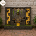 Luxury LED Indoor Water Fountain with Planter & Cascading Pots