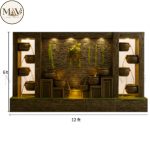 Luxury LED Indoor Water Fountain with Planter & Cascading Pots - Image 8