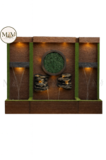 Modern LED Floor Fountain with Stone & Greenery Design (6 x 8 ft) - Image 2