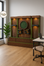 Modern LED Floor Fountain with Stone & Greenery Design (6 x 8 ft) - Image 4