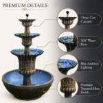 Elegant 3-Tier Indoor & Outdoor Water Fountain - Image 4