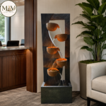 Modern 4-Tier Cascading Water Fountain – Indoor & Outdoor Decorative Feature