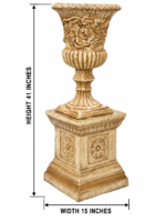 Royal Heritage Ornate Fiber Planter with Pedestal - Image 2