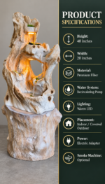 Ivory Woodland Driftwood Cascade Fountain - Image 3
