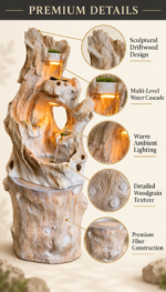 Ivory Woodland Driftwood Cascade Fountain - Image 4