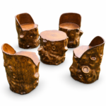 Premium Tree-Trunk Fiber Chair Set with Center Table - Image 5