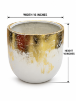 Lustre Gold Abstract Fiber Planter - Image 3