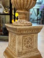 Floral Heritage Fiber Urn Planter with Pedestal - Image 6